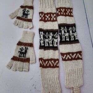 Warm Winter Leg Warmer Gloves Set